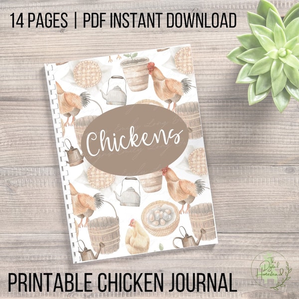 Diario de gallinas de traspatio / Diario imprimible de registro de gallinas / Conteo de huevos de gallina imprimible / Carpeta de la propiedad / Gestión de la propiedad