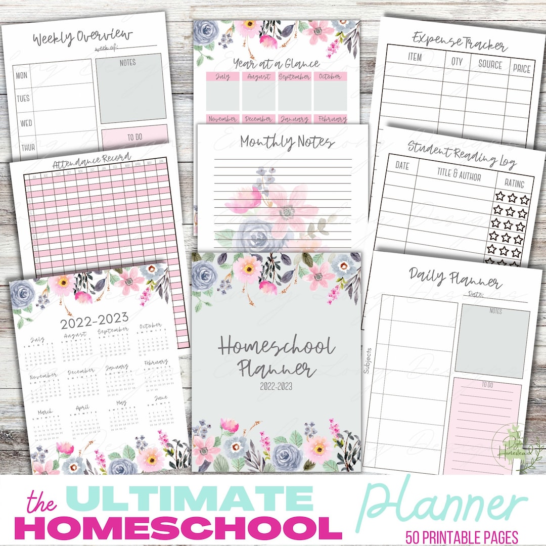 Homeschool Planner Pages Printable Planner Homeschooling Planner ...