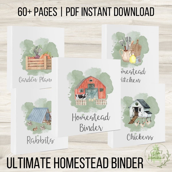 Ultimate Homestead Management Binder | Homestead Planner | Printable Homestead Planner | Garden Planner | Chicken Journal | Rabbit Records
