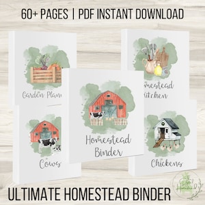 Ultimate Homestead Management Binder | Homestead Planner | Printable Homestead Planner | Garden Planner | Chicken Journal | Homestead Gift