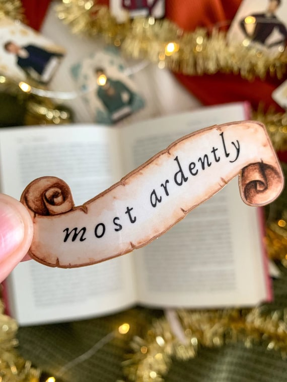 Most Ardently Jane Austen Waterproof bookish sticker, Pride and Prejudice sticker, Mr. Darcy quote, Elizabeth Bennett