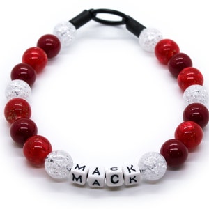 RED CANDY APPLE bead dog collar with name, boho bead collar, dog pearl necklace, custom dog collar, personalized, unique, bright, shades red