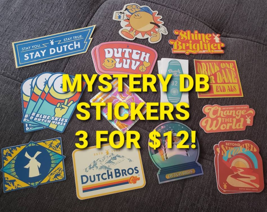 Mystery Dutch Bros Stickers Random Selection Coffee Shop Stickers Grab