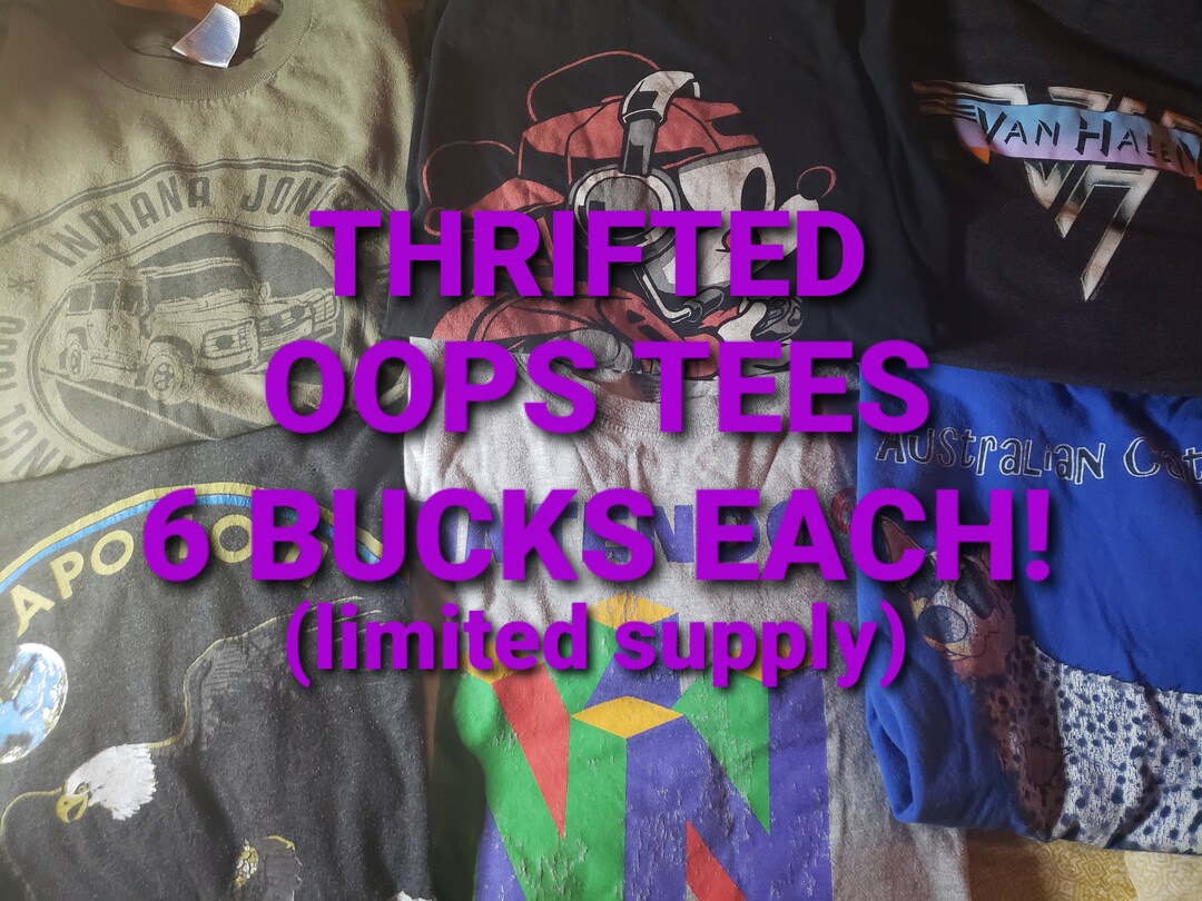 Imperfect Thrifted T-shirts | Oversized Tee | 90s | Vintage | Grab