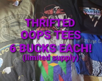 Imperfect Thrifted T-Shirts | Oversized Tee | 90s | Vintage | Grab Bag | Random | Variety | Throwback | Graphic Tee | Clothing | Oops Tee