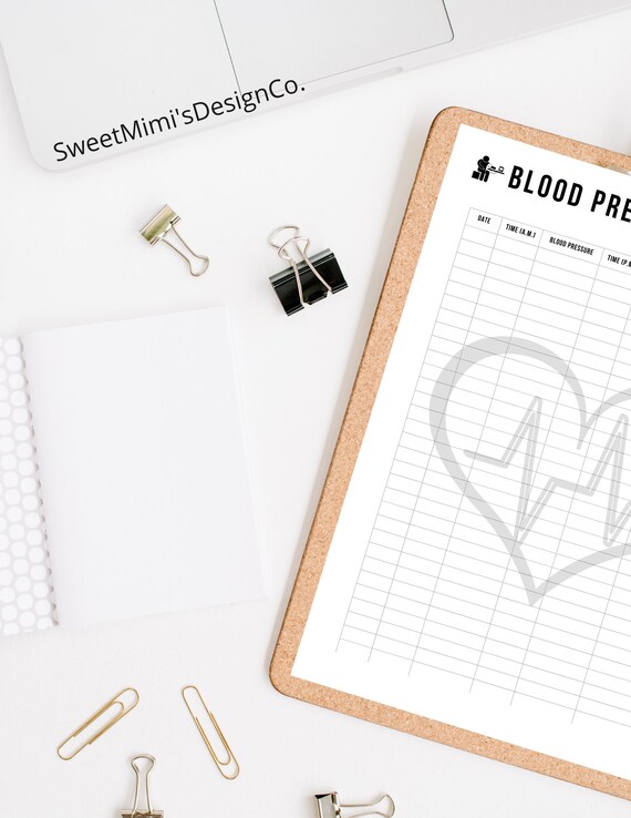 Blood Pressure Diary Printable/editable. Blood Pressure Etsy