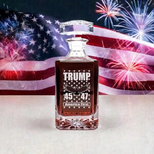 Trump America First Whiskey Decanter – Laser Engraved