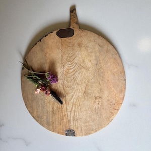 Antique French Bread Board: Large Rustic Kitchen Decor, circa 1890