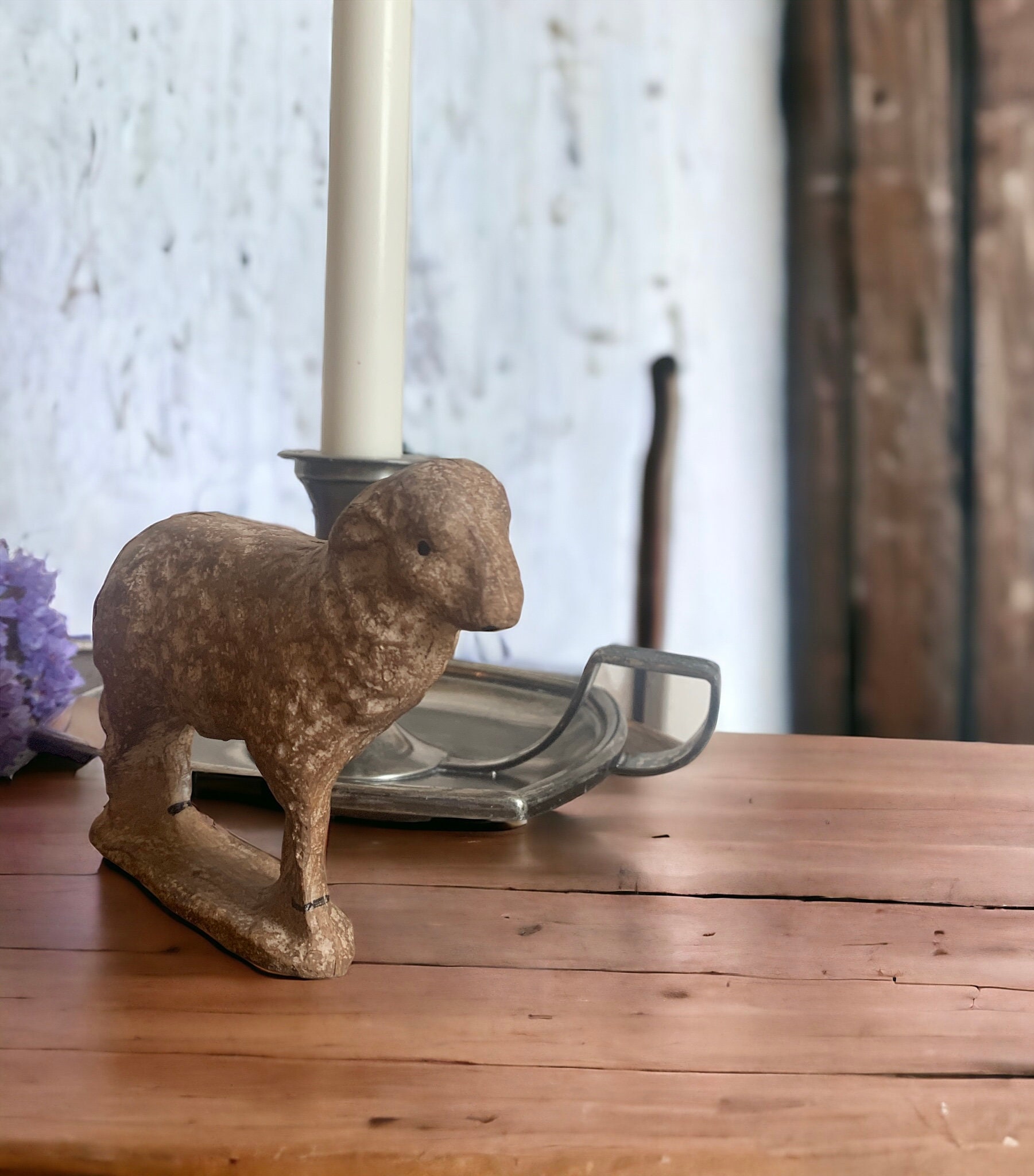 Antique Cast Iron Hand Painted Farmhouse Sheep Figurines, Rustic Sheep, French Country Decor ...