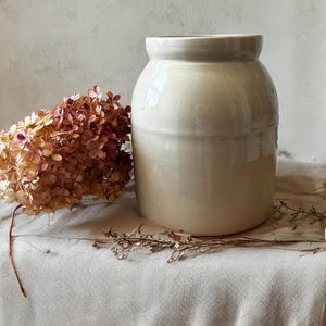 Antique French Stoneware Crock: Large Confit Pot, Country Kitchen Decor