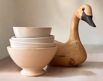 French Cafe Au Lait White Bowls