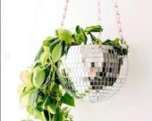 10 quot Hanging Disco Planter-Disco Part Hanging Planter-Hanging Wall Planter-Mirror Ball Planter-Disco Light Planter-Hanging Plant Stand
