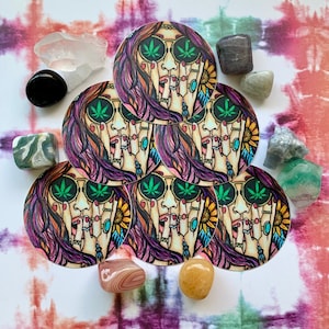 Autocollant Hippy Girl Circle