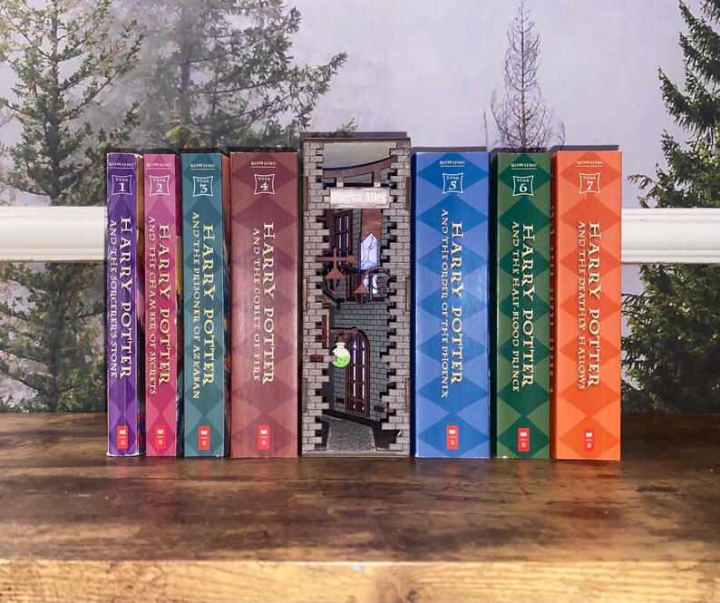 Diagon Alley light up book nook Etsy