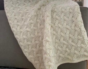 Digital knitting pattern cable blanket 'Copenhagen'