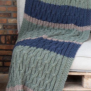 Digital knitting pattern cable blanket Sagres