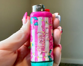 Handmade Polymer Clay Lighter Cover | Alani | Cotton Candy | Cute Accessory