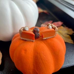 Pumpkin pie earrings | Polymer Clay | Lightweight | Holiday earrings