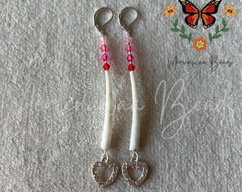 Orecchini pendenti in Dentalium indigeno