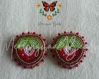 Indigenous Beaded Strawberry Earrings