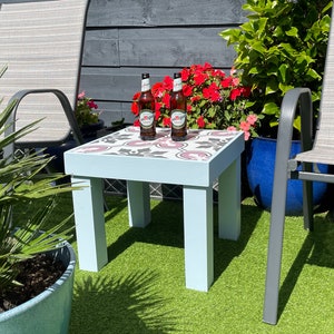 Crestridge steel outdoor patio side table with tile top deals