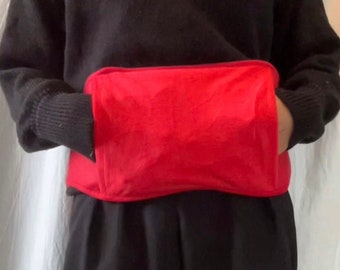 Hot water bottle, hot water bottle belt, hot water bottle cover for tying around the neck, stomach pain, menstruation, bed warmer