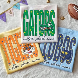 Custom Mascot Name Sports Team Shirt, Favorite Team Shirt, Retro Mascot Tee, School Spirit Mascot Shirt, Personalized Team Name Tee