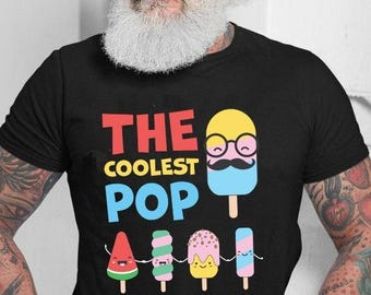 Camiseta personalizada "The Coolest Pop", regalo para papá, Día del Padre, personalizada con los nombres de los niños, un gran regalo para el Día del Padre para el papá más genial.