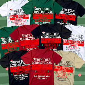 North Pole Correctional Christmas 2025 Shirts, Matching Christmas Shirts, Funny Christmas Group Tee, North Pole Shirt, Christmas Pjs tops