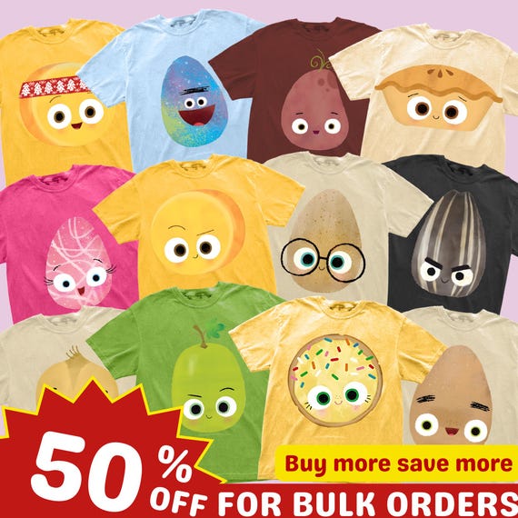 The Food Group Teacher Costume Shirt, Halloween Teacher Shirts, Food Friends Group Costume Tee, Kawaii Snack and Seed Shirts