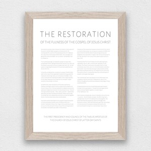 LDS - The Restoration document - Instant download