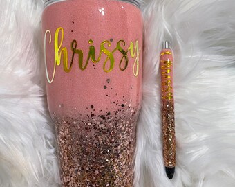 Rose Gold Tumbler & Pen Set