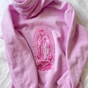 Bordado personalizado - Virgen de Guadalupe/Virgen María - Sudadera gruesa para él y para ella - Bordado de texto premium