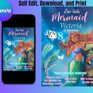 The little mermaid birthday party invitation