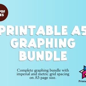 Könnte beinhalten: Druckbare A5-Graphen-Bundle mit 29 PDF-Dateien. Komplettes Graphen-Bundle mit imperialem und metrischem Gitterabstand auf A5-Format. Printables Plz.
