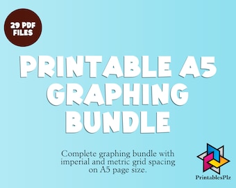 Graph Paper Printable A5 Bundle | Dot Quad Hex Isometric Grids | Instant Download PDF