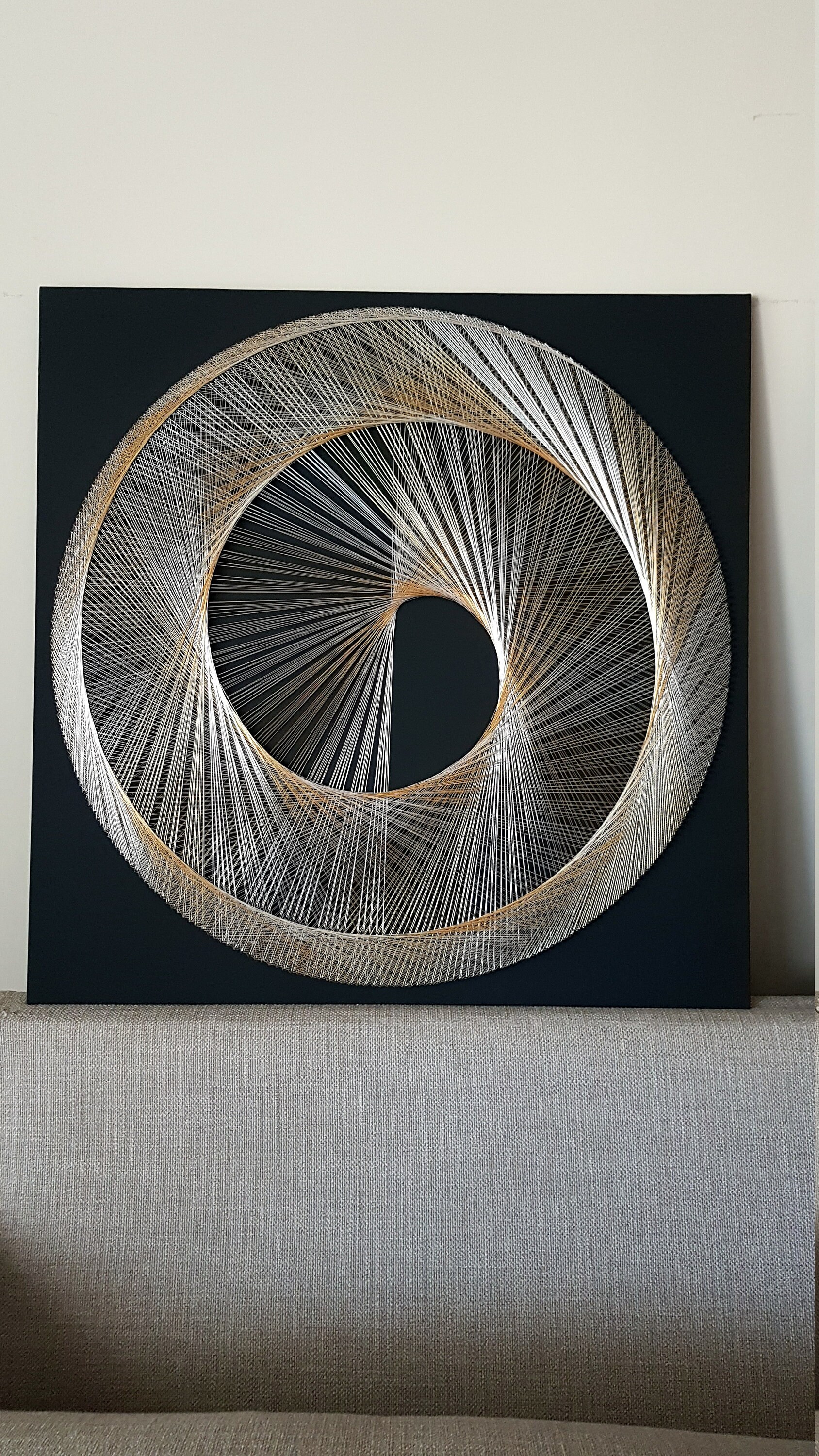 Triple Wire String Wall Art String Art Geometry Modern Wall Etsy
