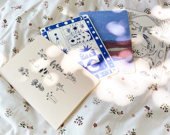 A5 notebooks - Small Flower, Moon/Sun, Meadow and Crab notebook