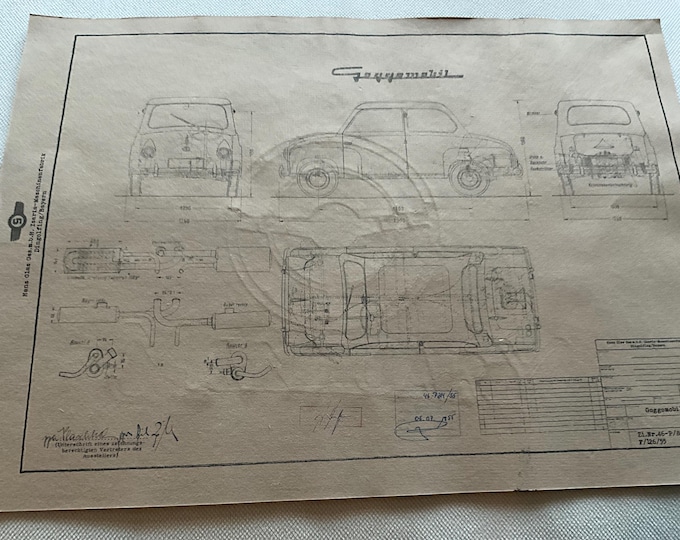 Construction drawing ART work Goggomobil