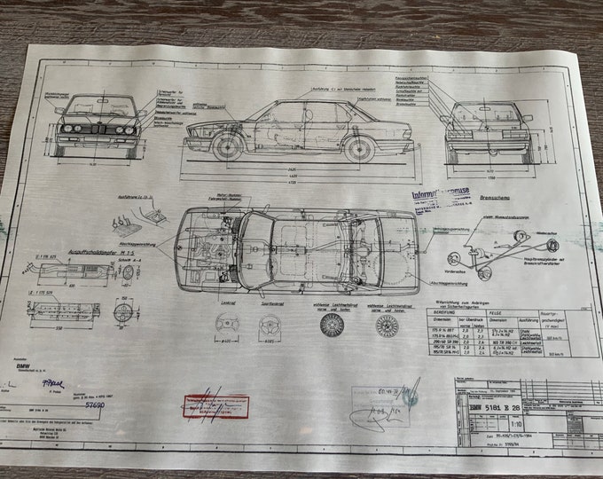 BMW E28 518i 1984 design drawing ARTwork