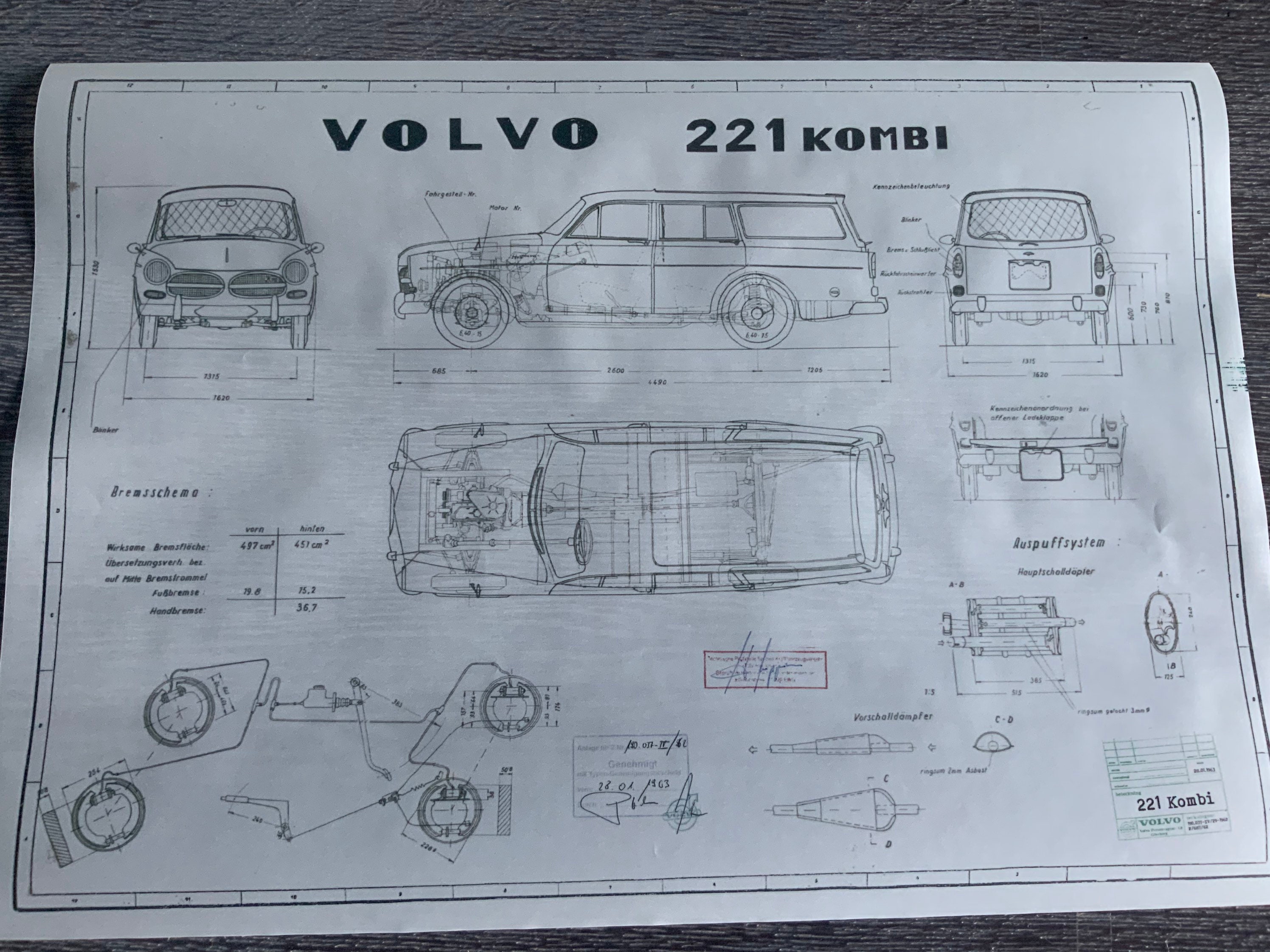 Volvo Amazon P221 Estate 1962 Design Drawing ART Work - Etsy
