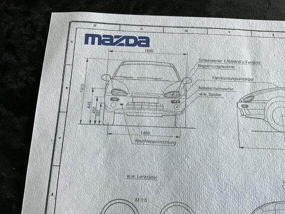 Mazda MX 3 1991 Design Drawing ART Work - Etsy Norway