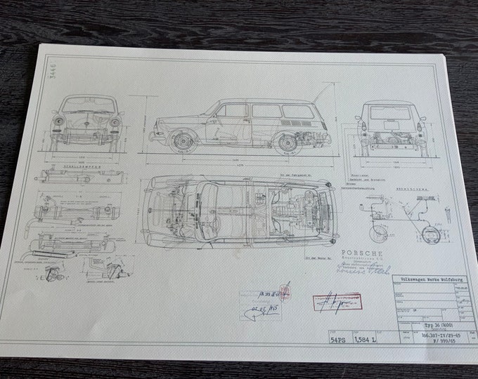 Type 36 1600 Combi construction drawing ART work blueprint