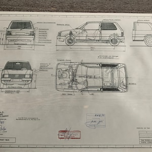 Fiat  Uno LKW 146 1882 Konstruktionszeichnung ARTwork