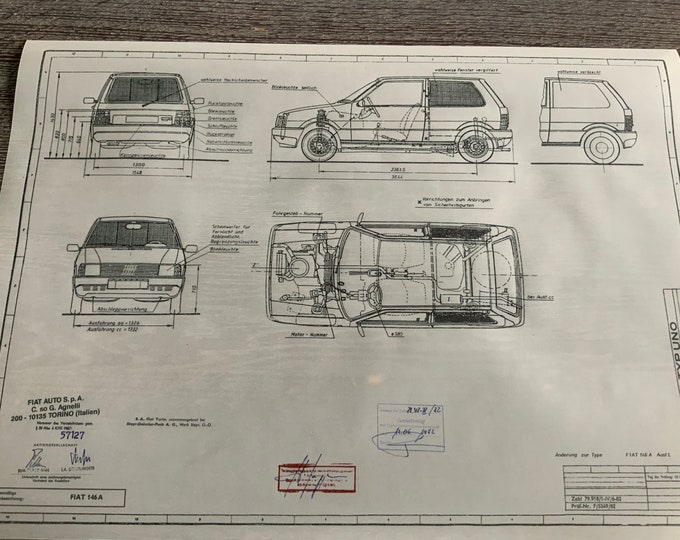 Fiat Uno truck 146 1882 construction drawing ARTwork