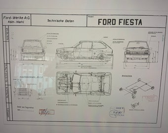 フォード フィエスタ 1976 初代 設計図 / 設計図アートワーク - Etsy 日本