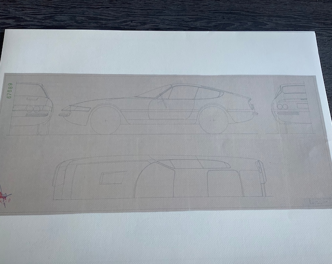 Ferrari Daytona construction drawing ART work blueprint