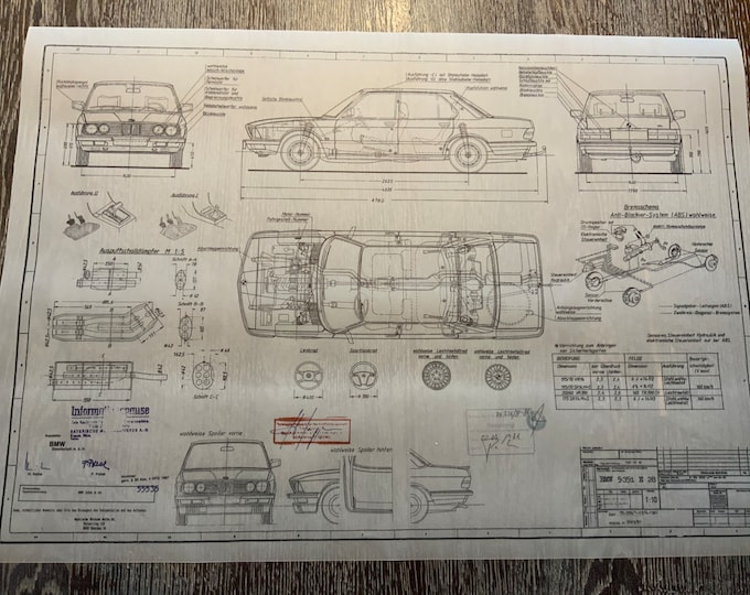 BMW E28 535i 1981 design drawing ARTwork