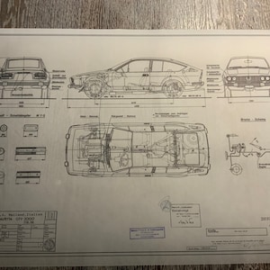 Alfa Romeo GTV 2000 1976 construction drawing ART work