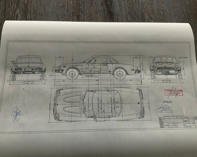 Fiat 124 Cabrio Spider MY 81 USA 1980 construction drawing ARTwork